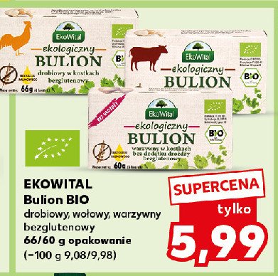 Bulion ekologiczny wołowy w kostkach Ekowital promocja