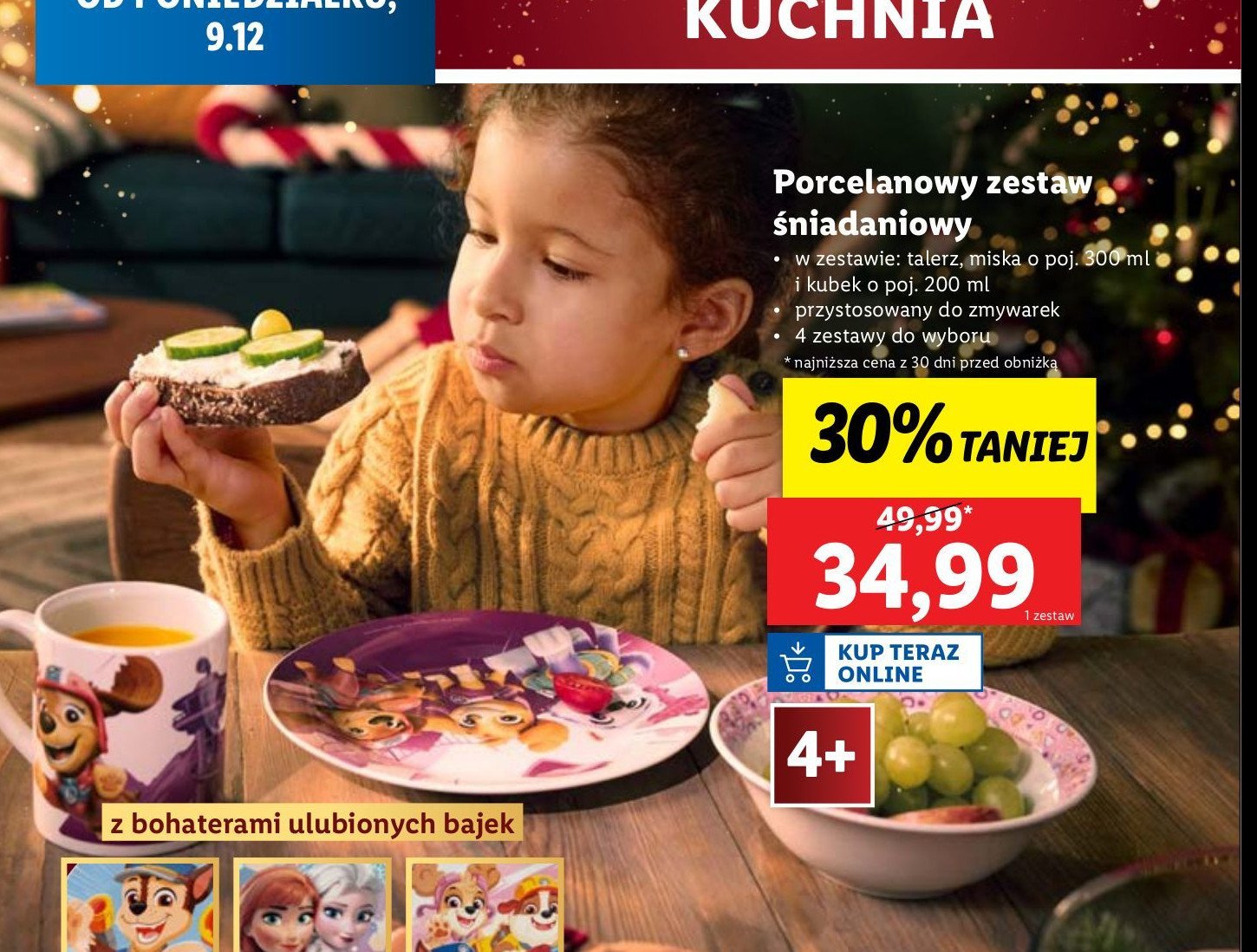 Zestaw śniadaniowy dziecięcy frozen promocja