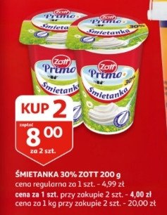 Śmietanka 30 % Zott primo promocja