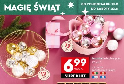 Bombki nietłukące 12 szt. promocja w Biedronka