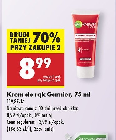 Krem do rąk intensywnie regenerujący Garnier hand promocja w Biedronka