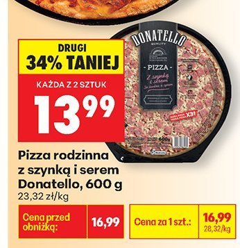 Pizza rodzinna z szynką i serem  promocja w Biedronka