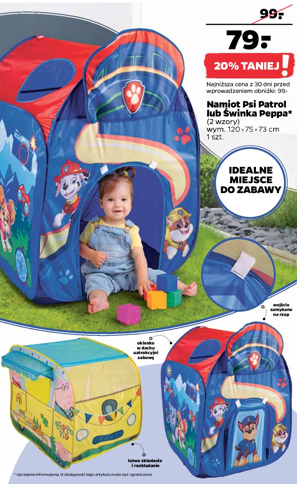Namiot 120 x 75 x 73 cm 艣winka peppa promocja