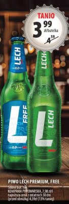 Piwo Lech Premium, Free 500ml but 0,0% kompania piwowarska, 7,98 zł promocja w Arhelan