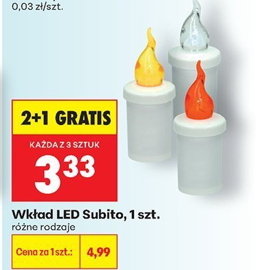 Wkład LED, różne rodzaje 2+1 GRATIS promocja w Biedronka