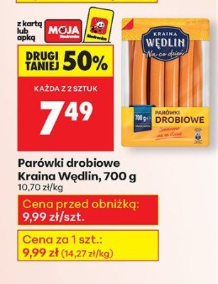 Parówki drobiowe Kraina Wędlin 700 g promocja w Biedronka