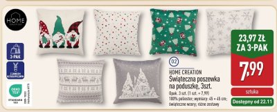 Świąteczna poszewka na poduszkę  3 szt. promocja w Aldi