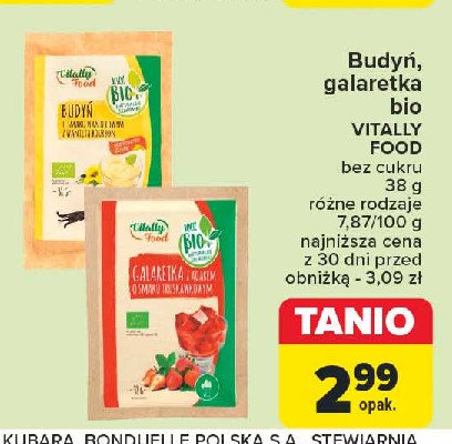 Budyń o smaku waniliowym z wanilią bourbon Vitally food promocja w Carrefour