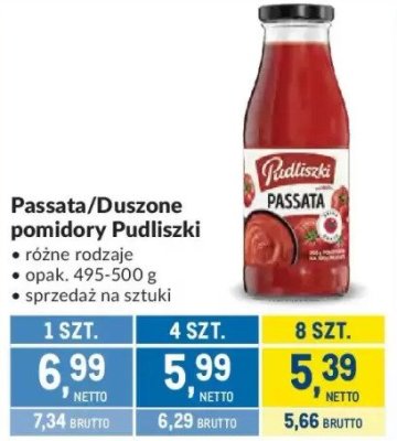 Passata/duszone pomidory Pudliszki promocja w Makro