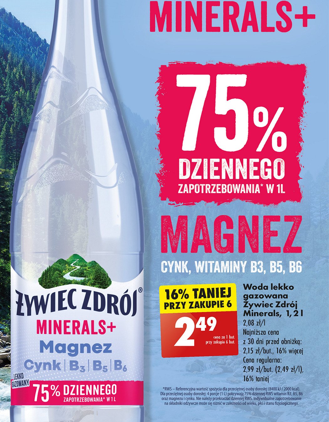 Woda lekko gazowana Żywiec zdrój minerals+ promocja