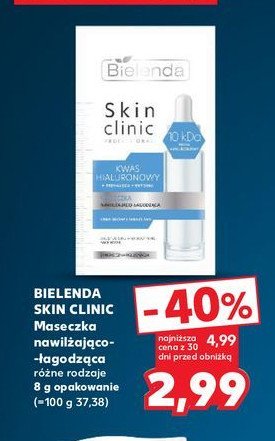 Maska do twarzy kwas hialuronowy BIELENDA SKIN CLINIC PROFESSIONAL promocja w Kaufland