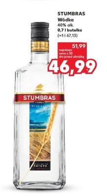 Wódka Stumbras 0,7l promocja w Kaufland