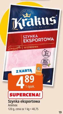 Szynka eksportowa Animex promocja w Leclerc