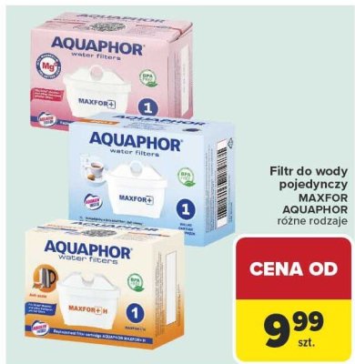 Filtr do wody pojedynczy MAXFOR AQUAPHOR różne rodzaje promocja w Carrefour