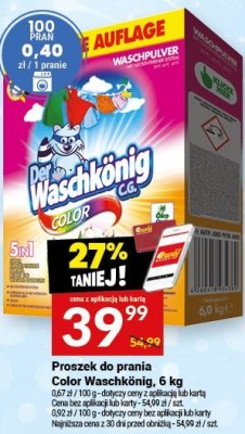 Proszek do prania Color Waschkönig 6 kg promocja w Twój Market