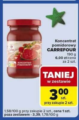 Koncentrat pomidorowy Koncentrat pomidorowy CARREFOUR 2 rodzaje promocja w Carrefour Express