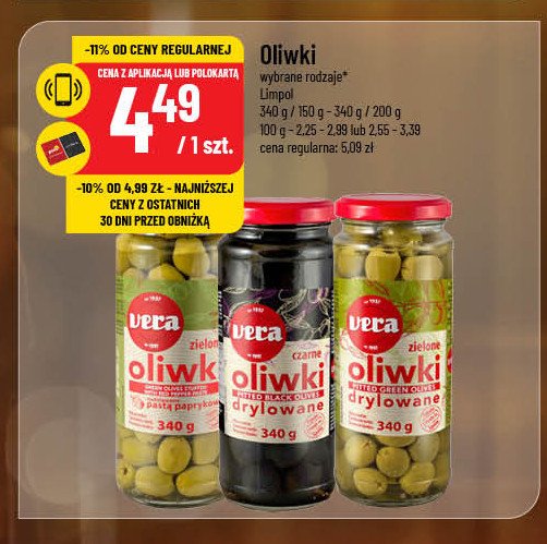 Oliwki drylowane zielone Vera promocja w POLOmarket