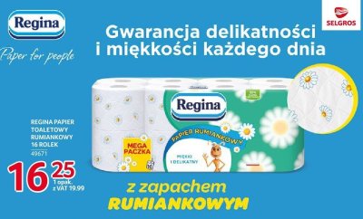 Papier toaletowy Regina rumiankowy 16 rolek promocja w Selgros