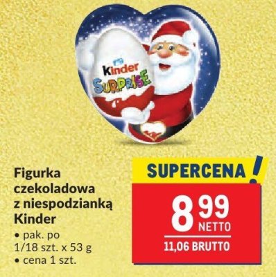 Figurka czekoladowa z niespodzianką Kinder promocja w Makro