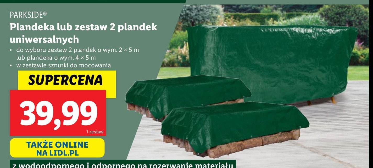 Plandeka 2 x 5 m Parkside promocja w Lidl