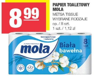Papier toaletowy Mola Metsa Tissue wybrane rodzaje promocja w SPAR