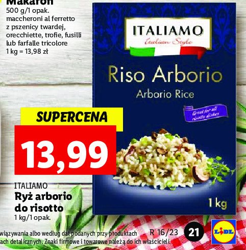 Ryż Arborio Italiamo (Lidl) promocja