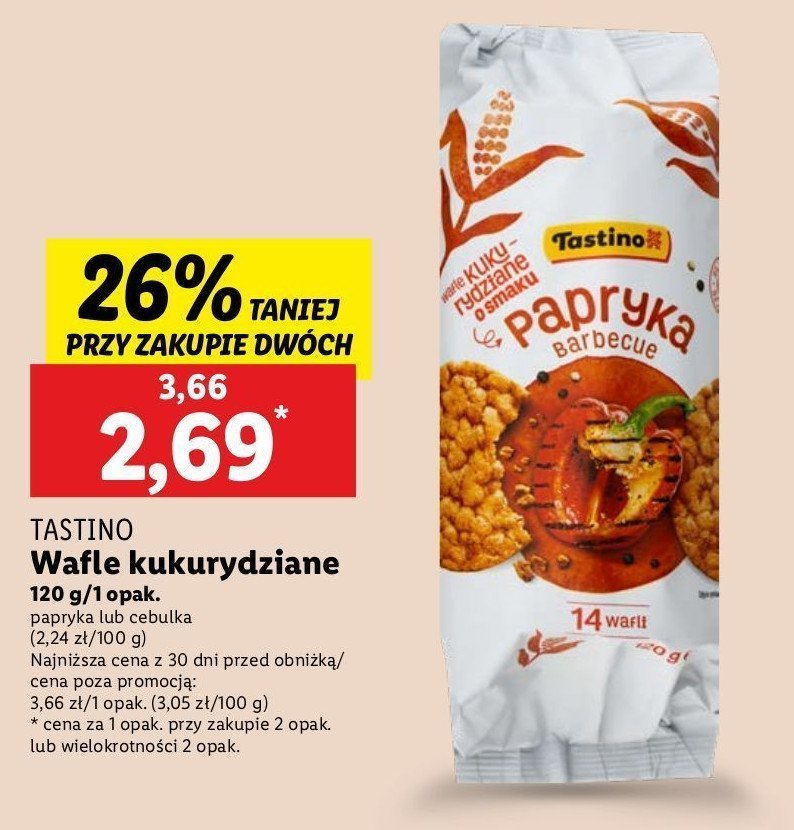 Wafle kukurydziane cebula Tastino promocja