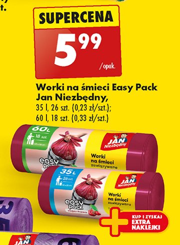 Worki na smieci 60 l o zapachu wiśni Jan niezbędny promocja