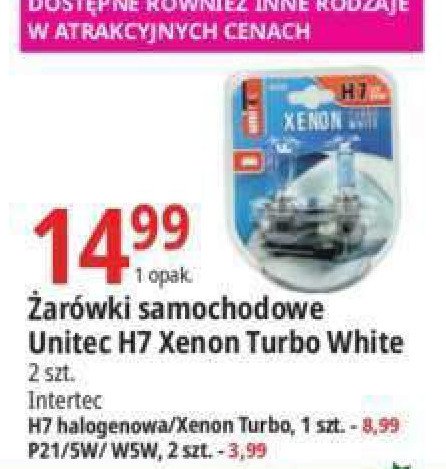 Żarówki xenon turbo white h7 Unitec promocja