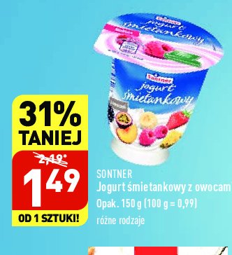 Jogurt śmietankowy z owocami Sontner promocja