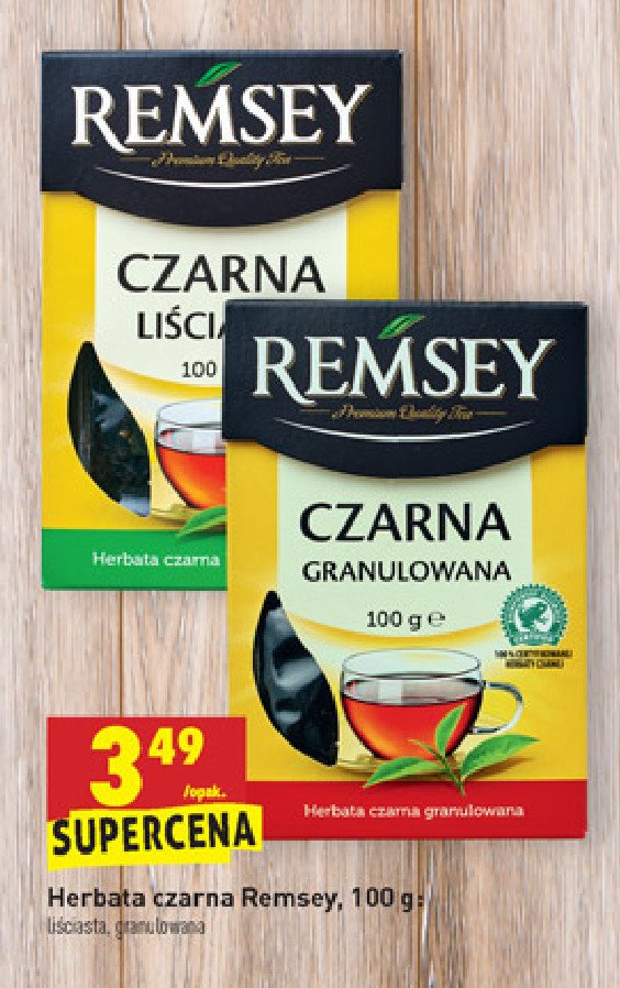 Herbata czarna granulowana Remsey promocja