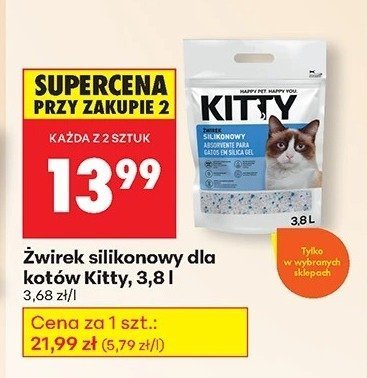 Żwirek silikonowy dla kotów 3,8 l promocja w Biedronka