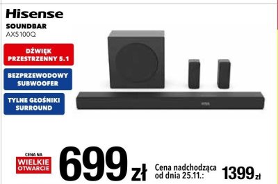 Soundbar Hisense AX5100G promocja w RTV EURO AGD