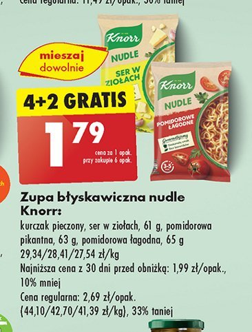 Pomidorowe łagodne Knorr nudle promocja