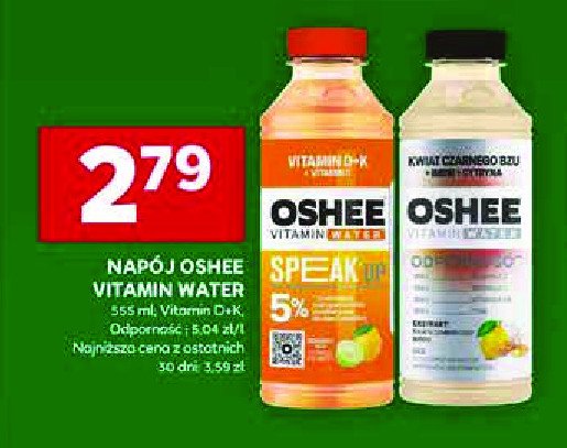 Napój odporność Oshee vitamin water promocja