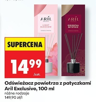 Odświeżacz powietrza z patyczkami Aril Exclusive Light Blossom 100 ml promocja w Biedronka
