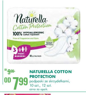 Podpaski maxi Naturella cotton protection promocje
