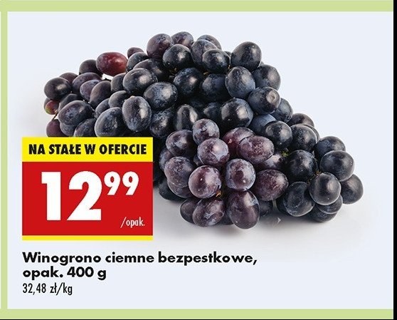 Winogrona ciemne bezpestkowe promocja w Biedronka