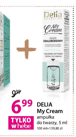 Ampułka do twarzy kwas hialuronowy Delia my cream promocja