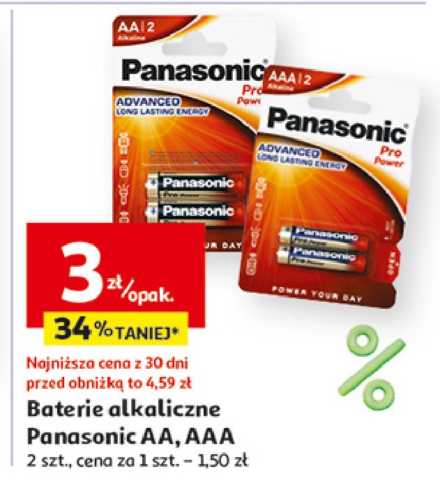 Baterie alkaliczne everyday aaa Panasonic promocja w Auchan