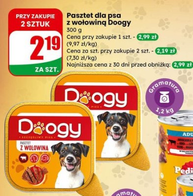 Pasztet dla psa z wołowiną Doogy promocja w Dino