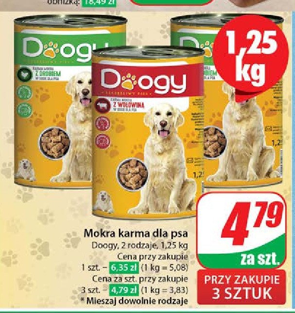 Karma dla psa z wołowiną Doogy promocja