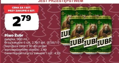 Piwo Żubr puszka promocja w Netto