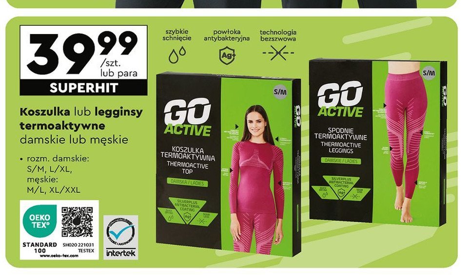 Koszulka termoaktywna Go active promocja w Biedronka