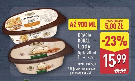 Lody bakaliowe Bracia koral lody jak dawniej promocja w Aldi