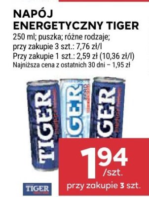 Napój energetyczny Tiger promocja w Stokrotka