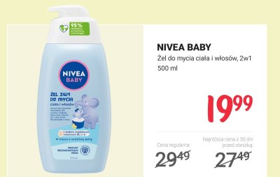 Żel do mycia ciała i włosów NIVEA BABY 2w1 promocja w Rossmann