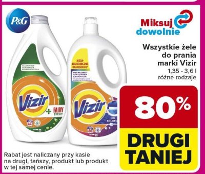 Wszystkie żele do prania marki Vizir 1,35 - 3,6 l, różne rodzaje promocja w Carrefour Market