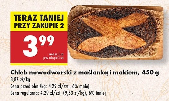 Chleb nowodworski z maślanką i makiem promocja