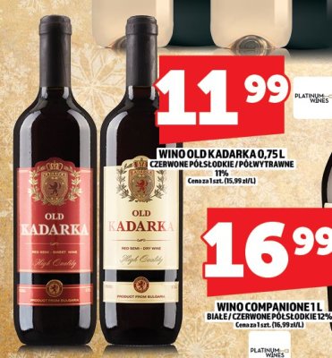 Wino Companione 1l białe / czerwone półsłodkie 11,5% promocja w TOPAZ